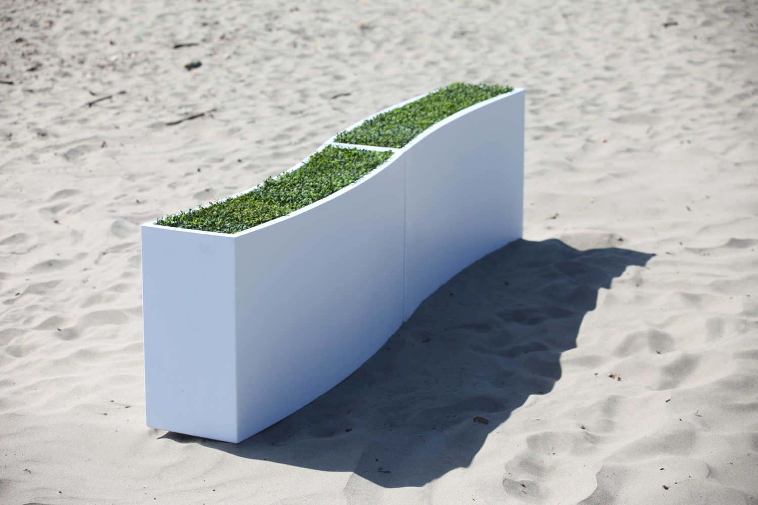 wave planter on a beach